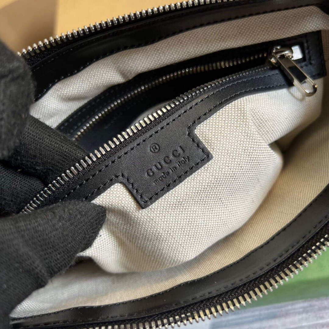Gucci 406410 GG embossed small messenger bag Black - Default Title - View 9