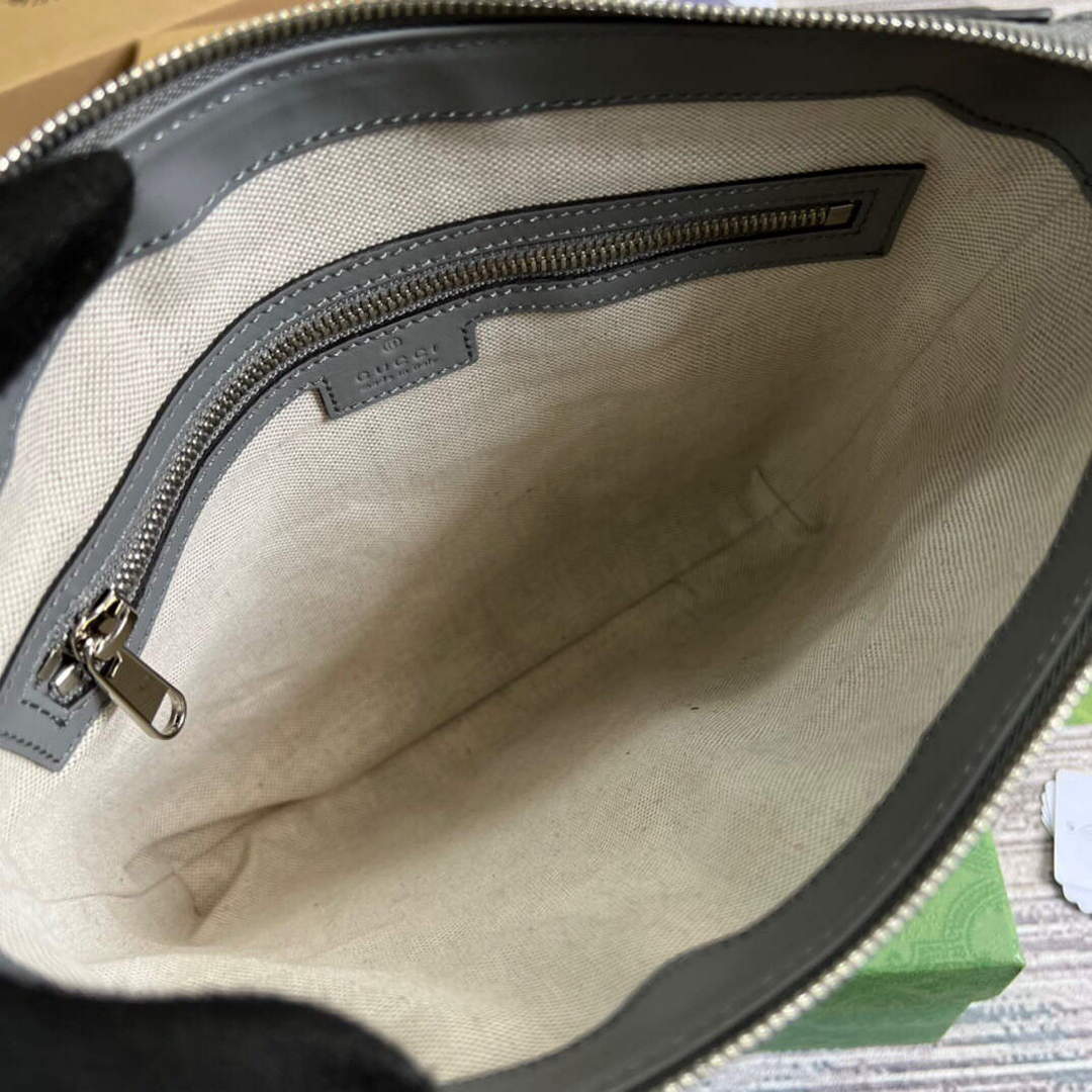 Gucci 406410 GG embossed small messenger bag Grey - Default Title - View 8