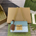 Gucci 409487 Padlock Small Shoulder Bag Blue