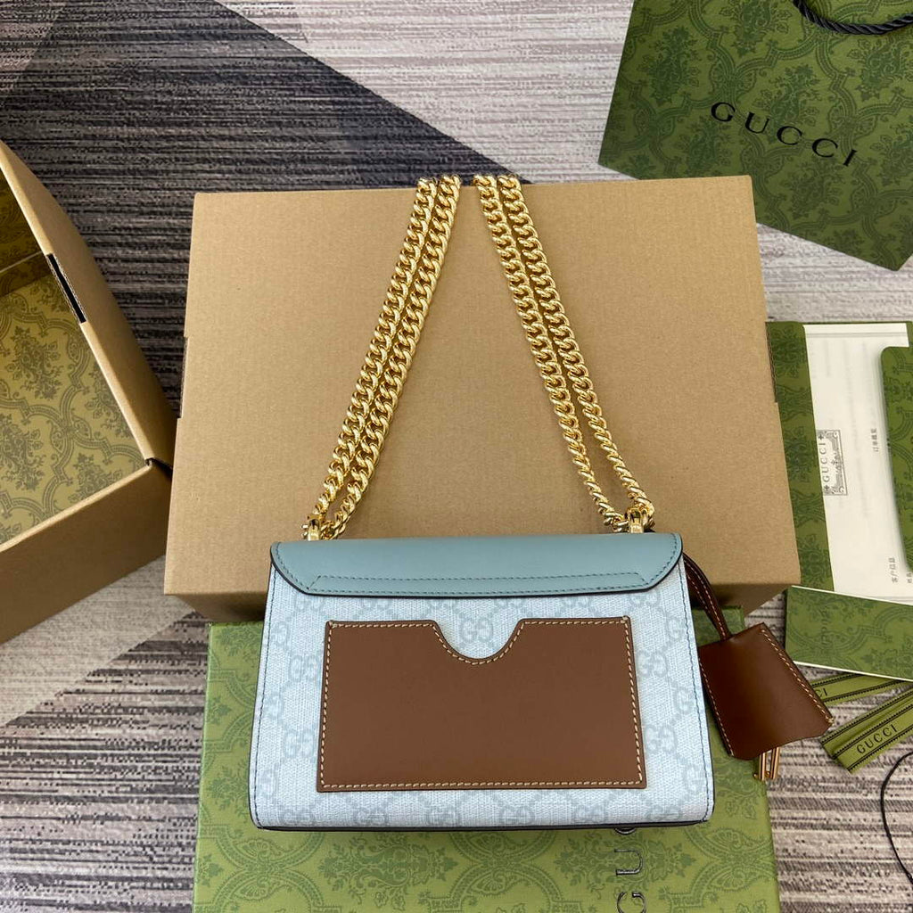 Gucci 409487 Padlock Small Shoulder Bag Blue