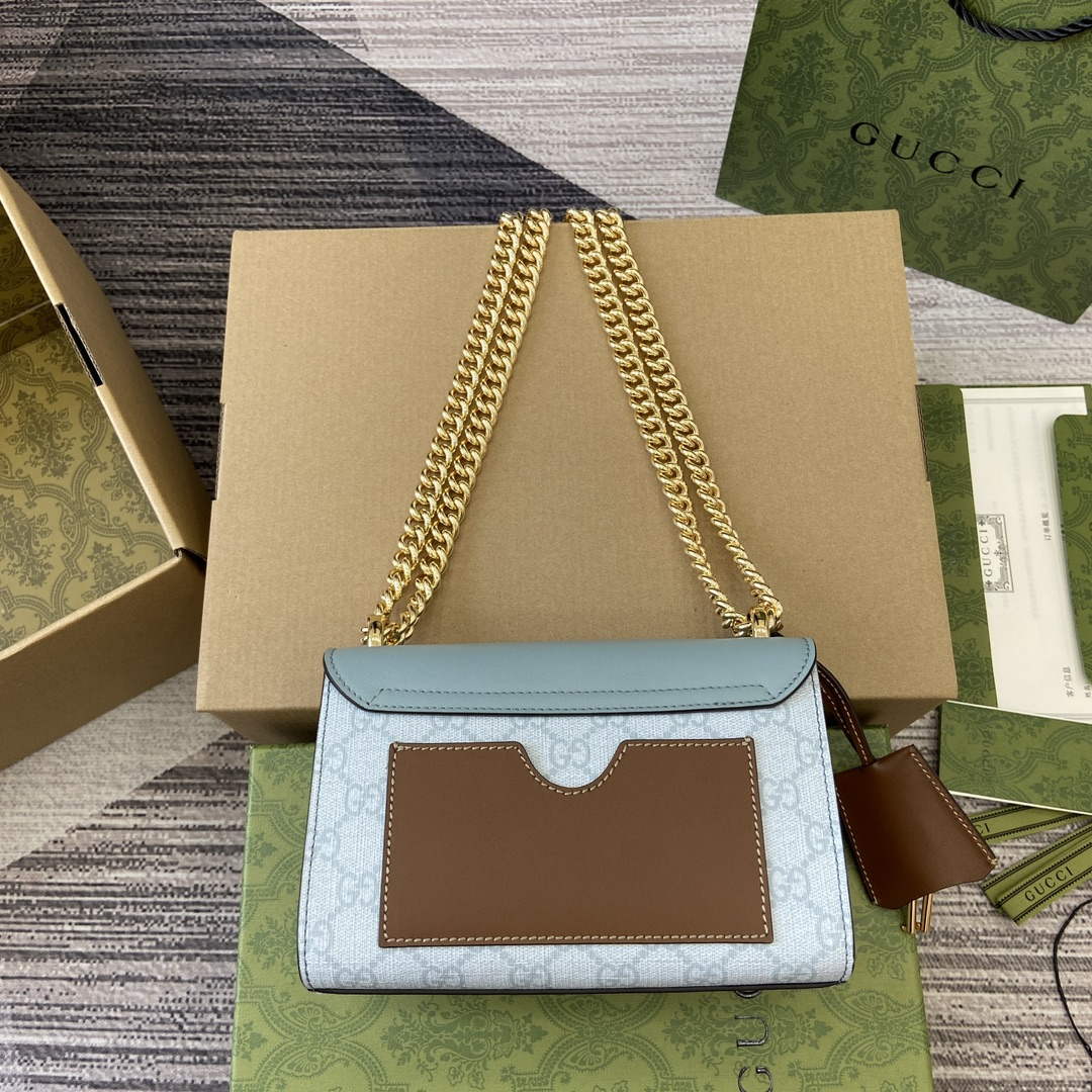 Gucci 409487 Padlock Small Shoulder Bag Blue