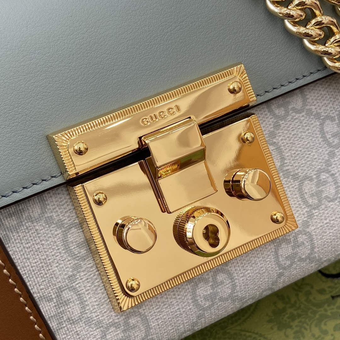 Gucci 409487 Padlock Small Shoulder Bag Blue