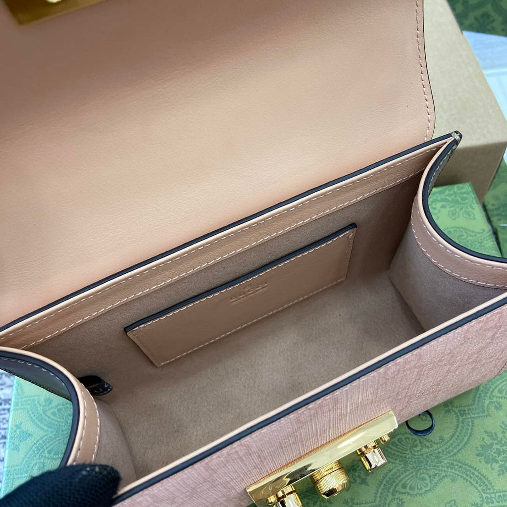 Gucci 409487 Padlock Small Shoulder Bag Pink