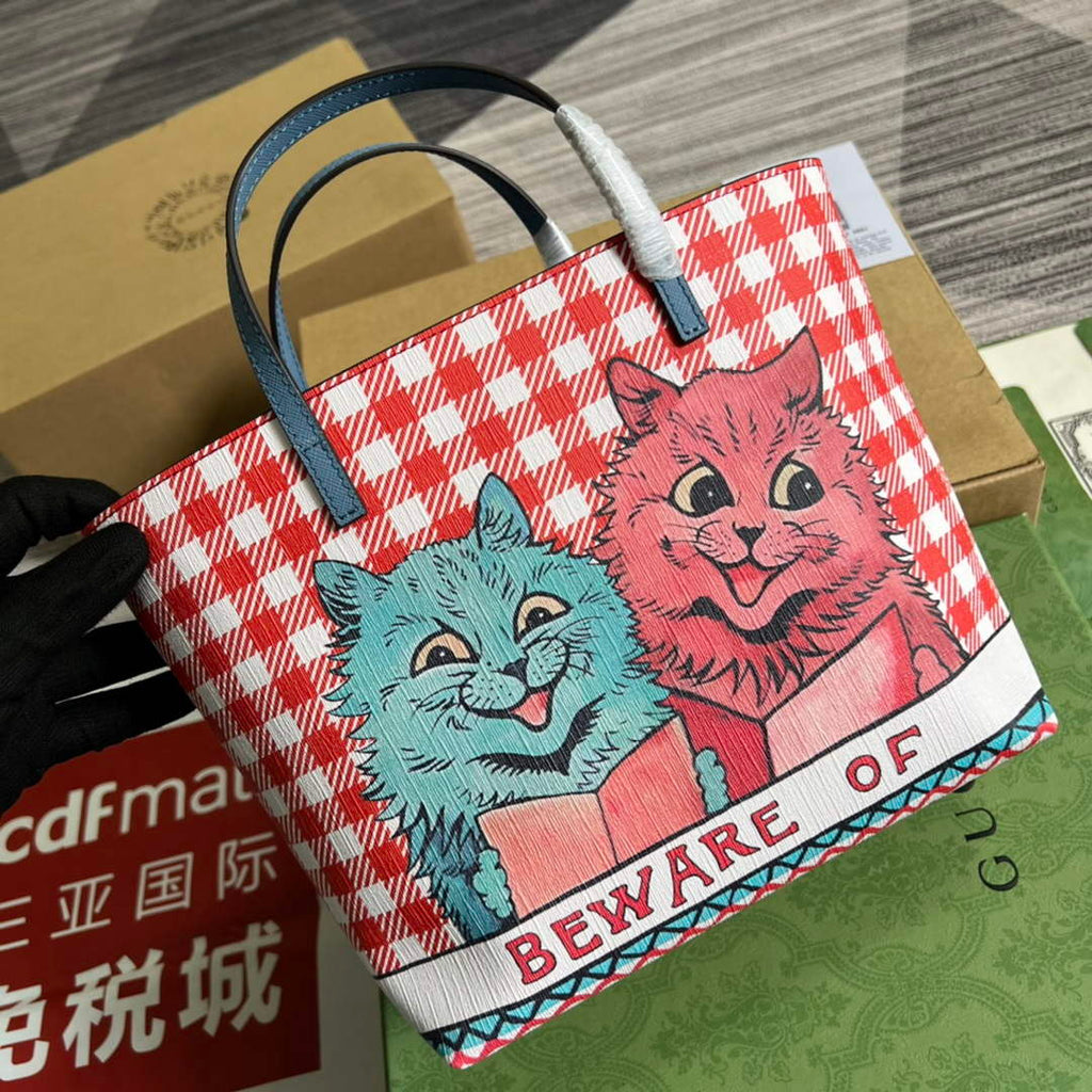 Gucci 410812 Children's Kitten Print Mini Shopping Bag