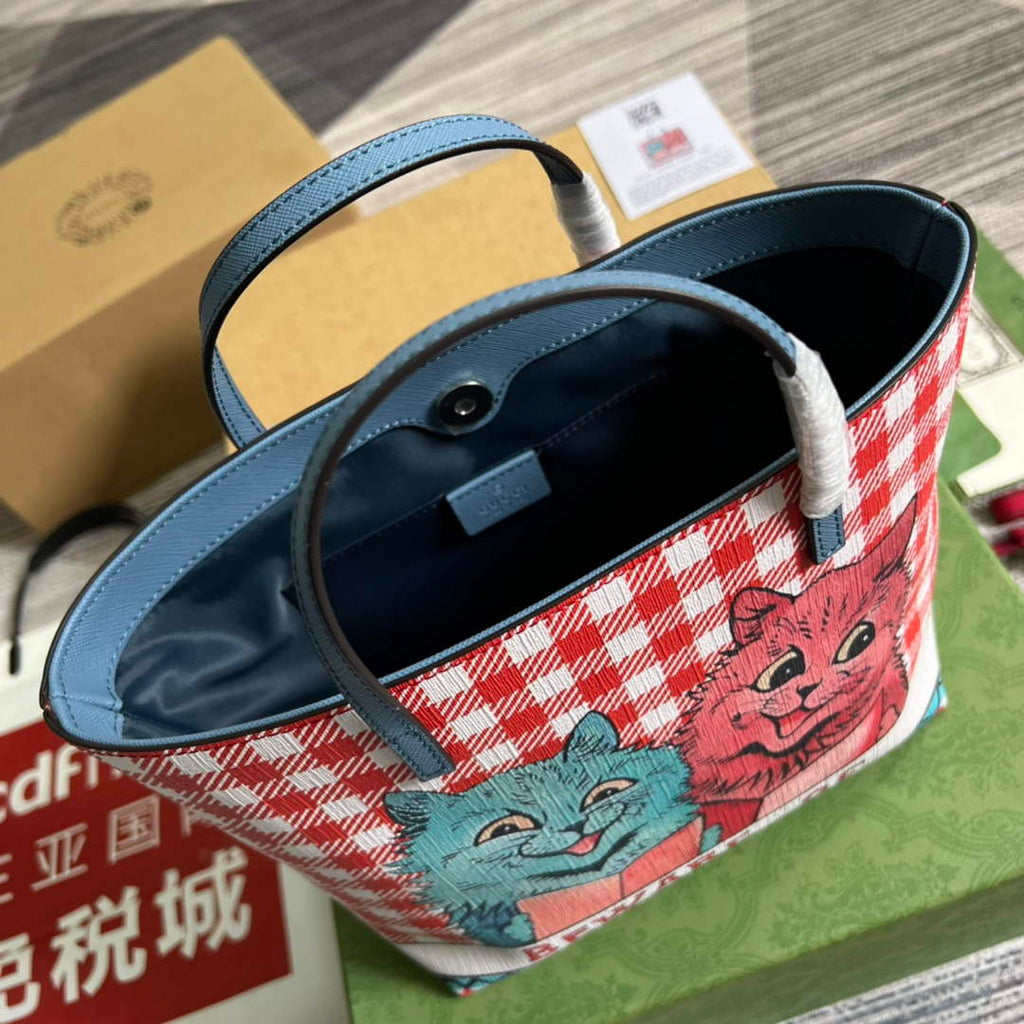 Gucci 410812 Children's Kitten Print Mini Shopping Bag