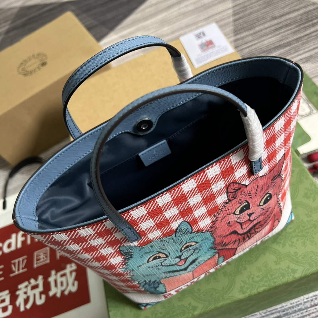 Gucci 410812 Children's Kitten Print Mini Shopping Bag