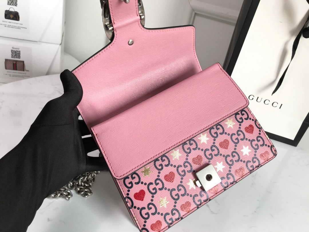 Gucci 421970  Dionysus Mini Shoulder Bag Pink - luxibagsmall