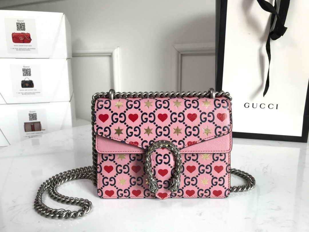 Gucci 421970  Dionysus Mini Shoulder Bag Pink - luxibagsmall