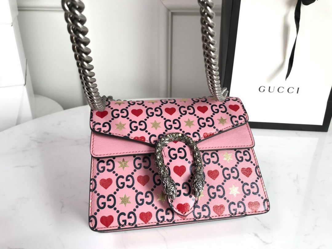 Gucci 421970  Dionysus Mini Shoulder Bag Pink - luxibagsmall