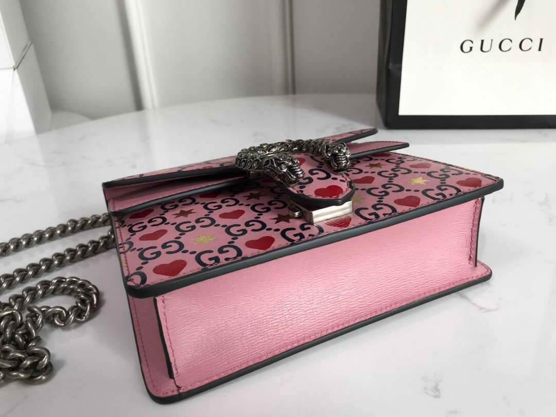 Gucci 421970  Dionysus Mini Shoulder Bag Pink - luxibagsmall