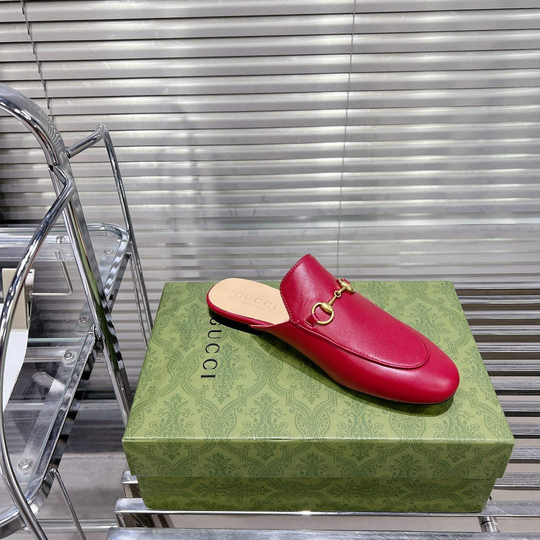 Gucci 423513 Women's Princetown Leather Slipper G53190 - Euro 34=US 3 - View 4