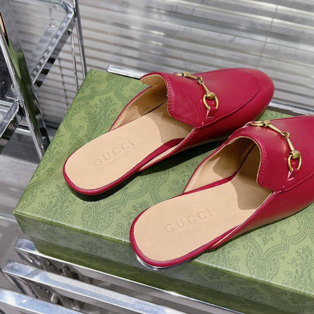 Gucci 423513 Women's Princetown Leather Slipper G53190 - Euro 34=US 3 - View 6