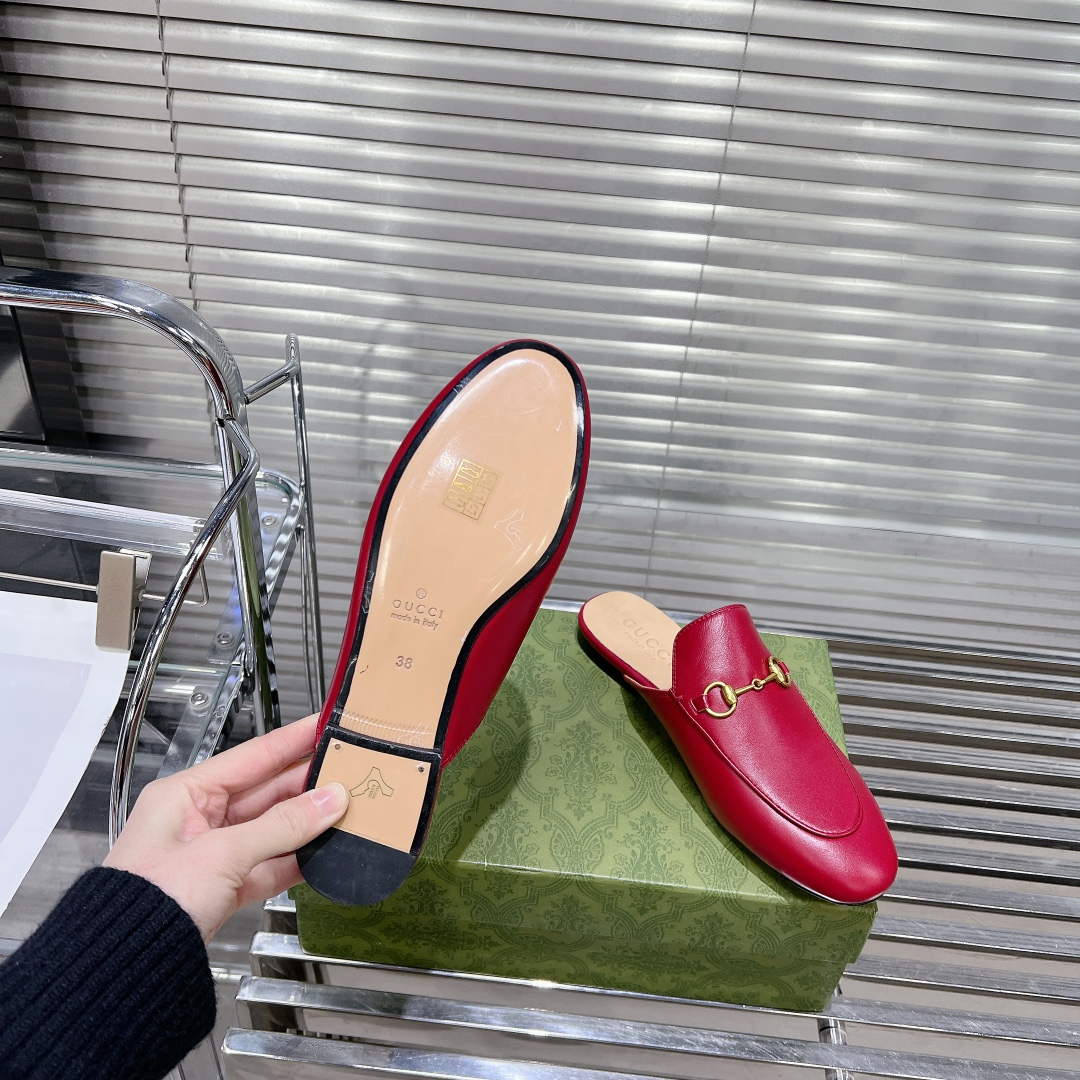 Gucci 423513 Women's Princetown Leather Slipper G53190