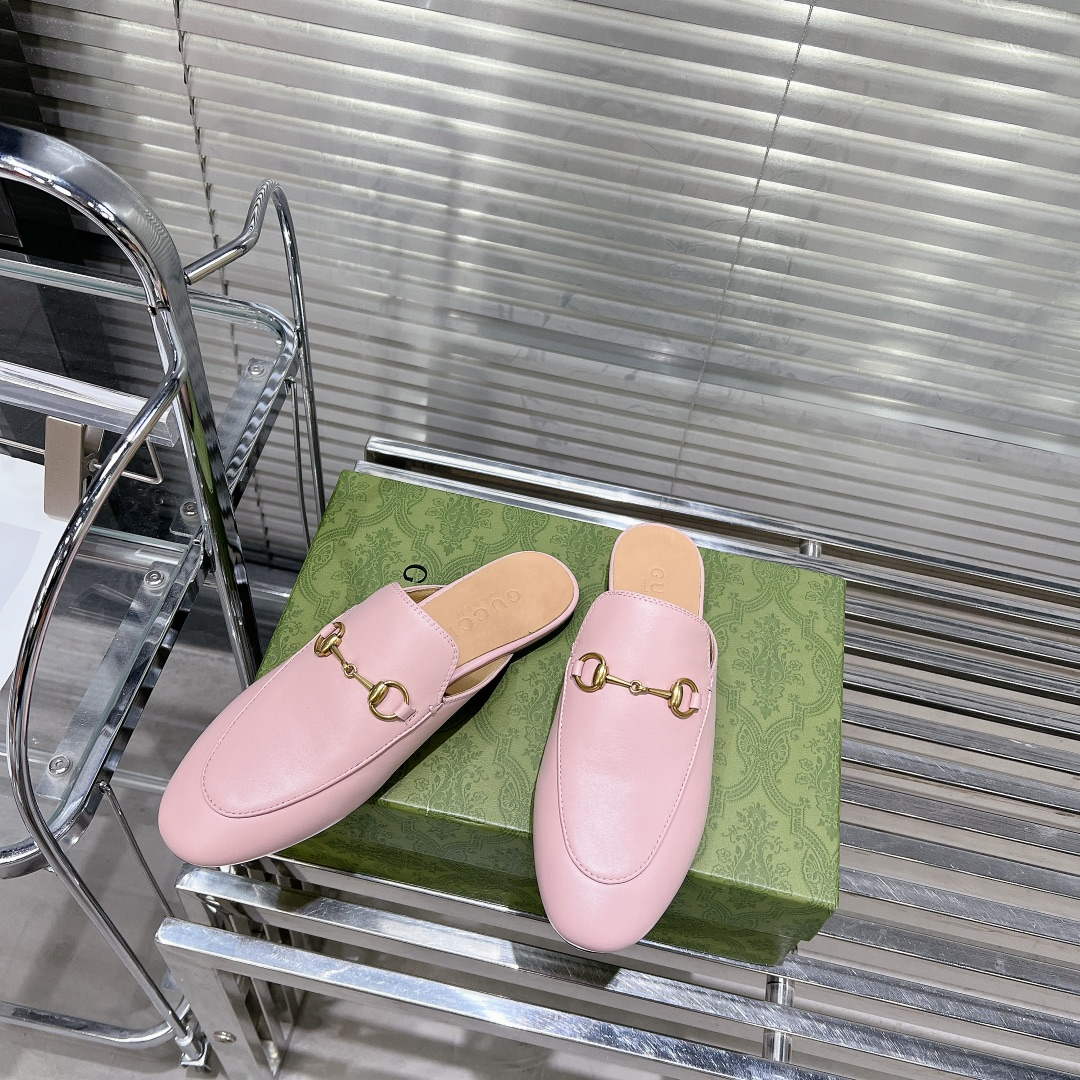 Gucci 423513 Women's Princetown Leather Slipper G53192