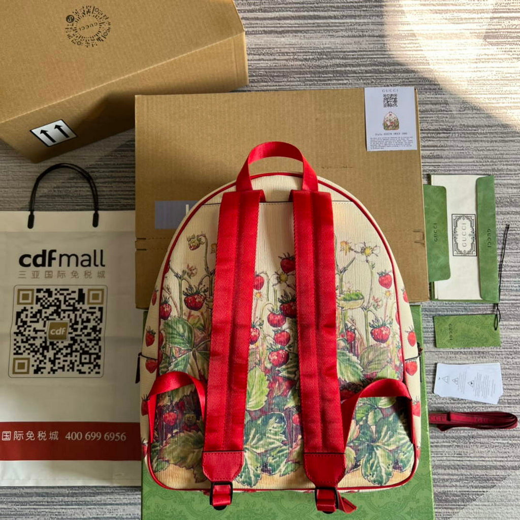 Gucci 433578 Children's Fairy Print Backpack Red