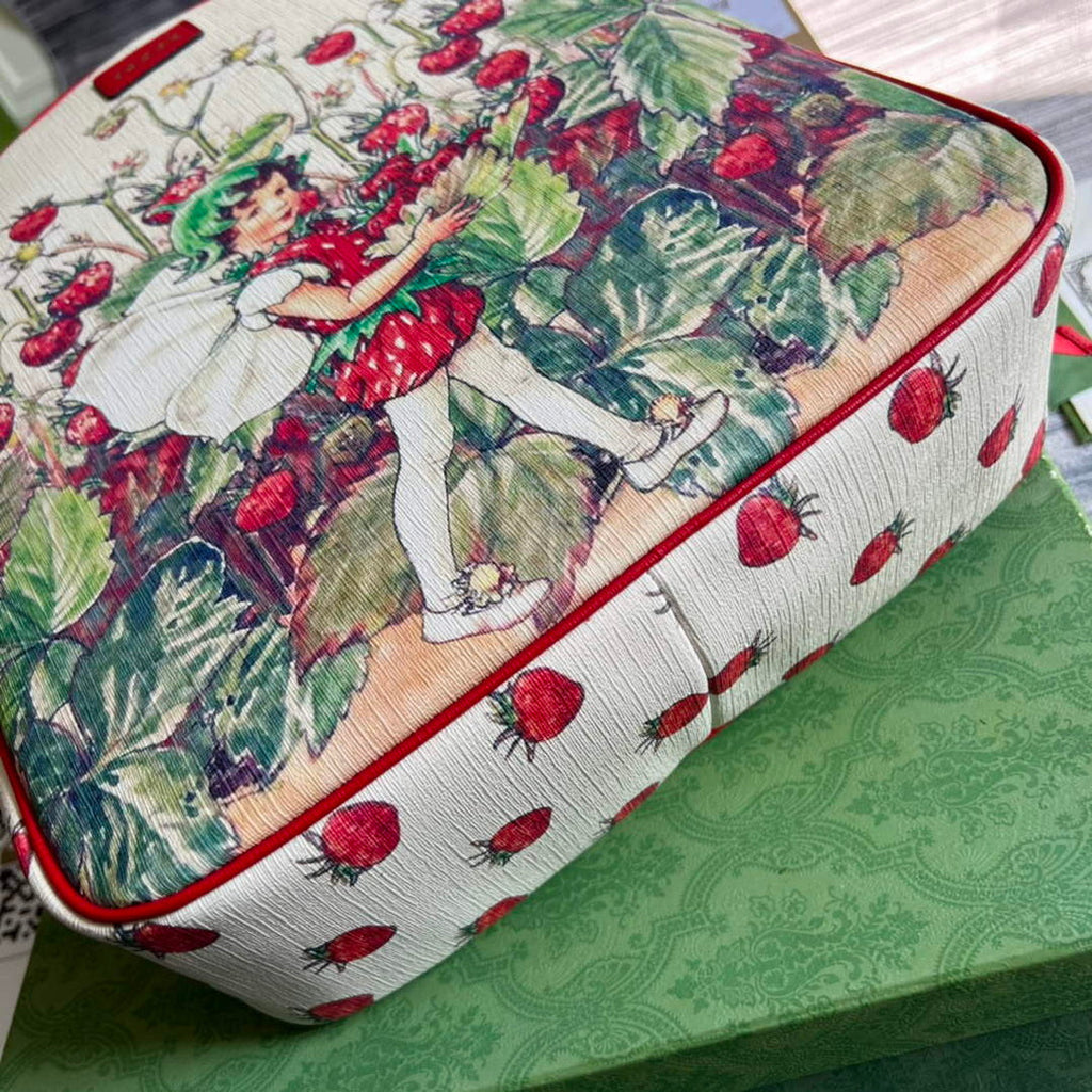 Gucci 433578 Children's Fairy Print Backpack Red