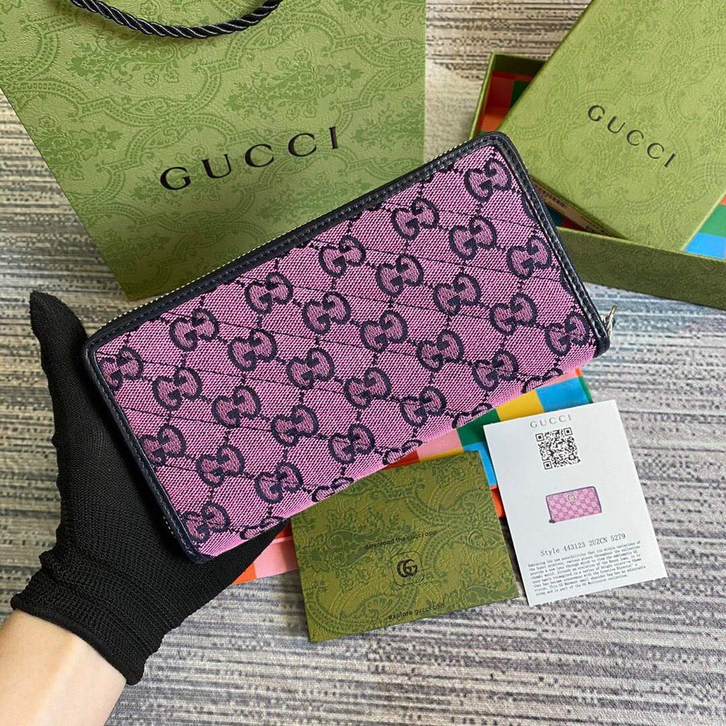 Gucci 443123 GG Marmont Matelass¨¦ Zip Around Wallet Purple - luxibagsmall