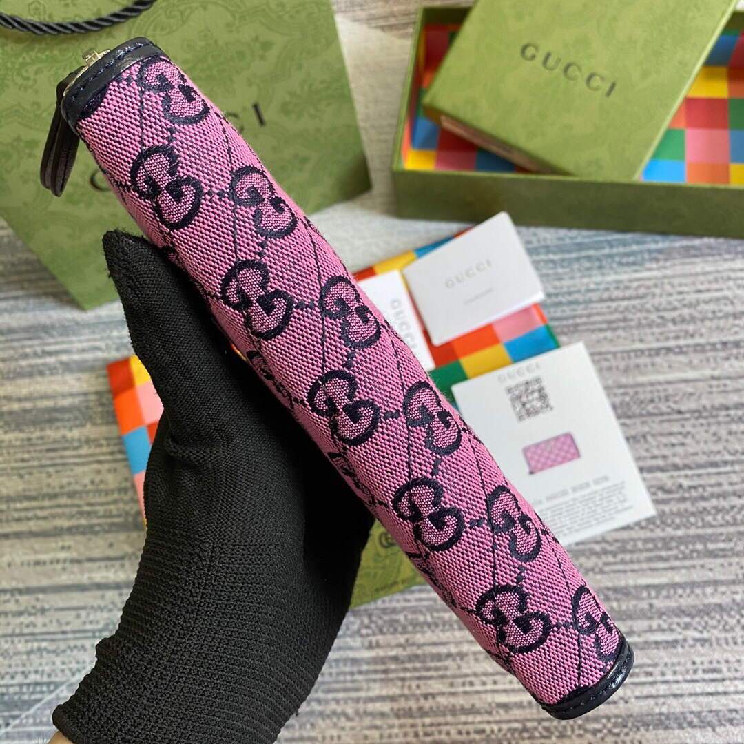 Gucci 443123 GG Marmont Matelass¨¦ Zip Around Wallet Purple - luxibagsmall