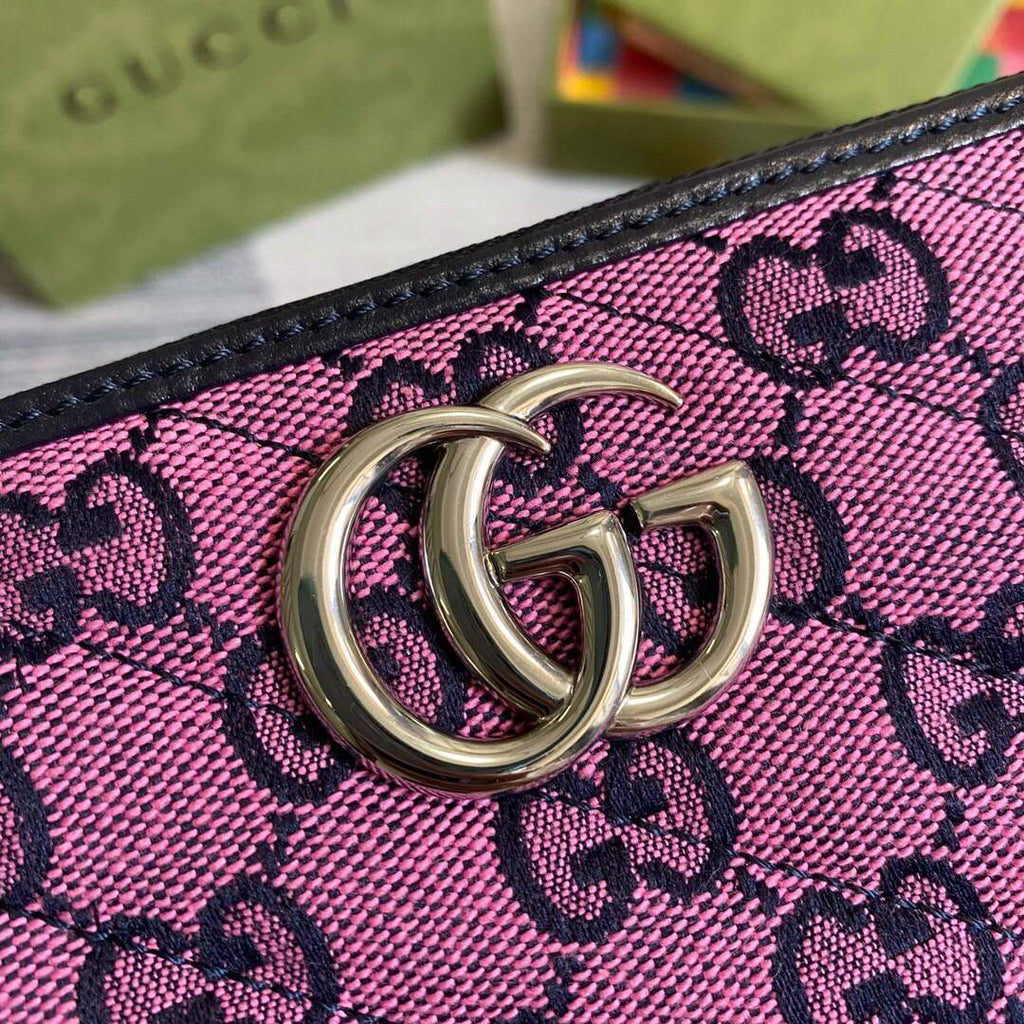 Gucci 443123 GG Marmont Matelass¨¦ Zip Around Wallet Purple - luxibagsmall