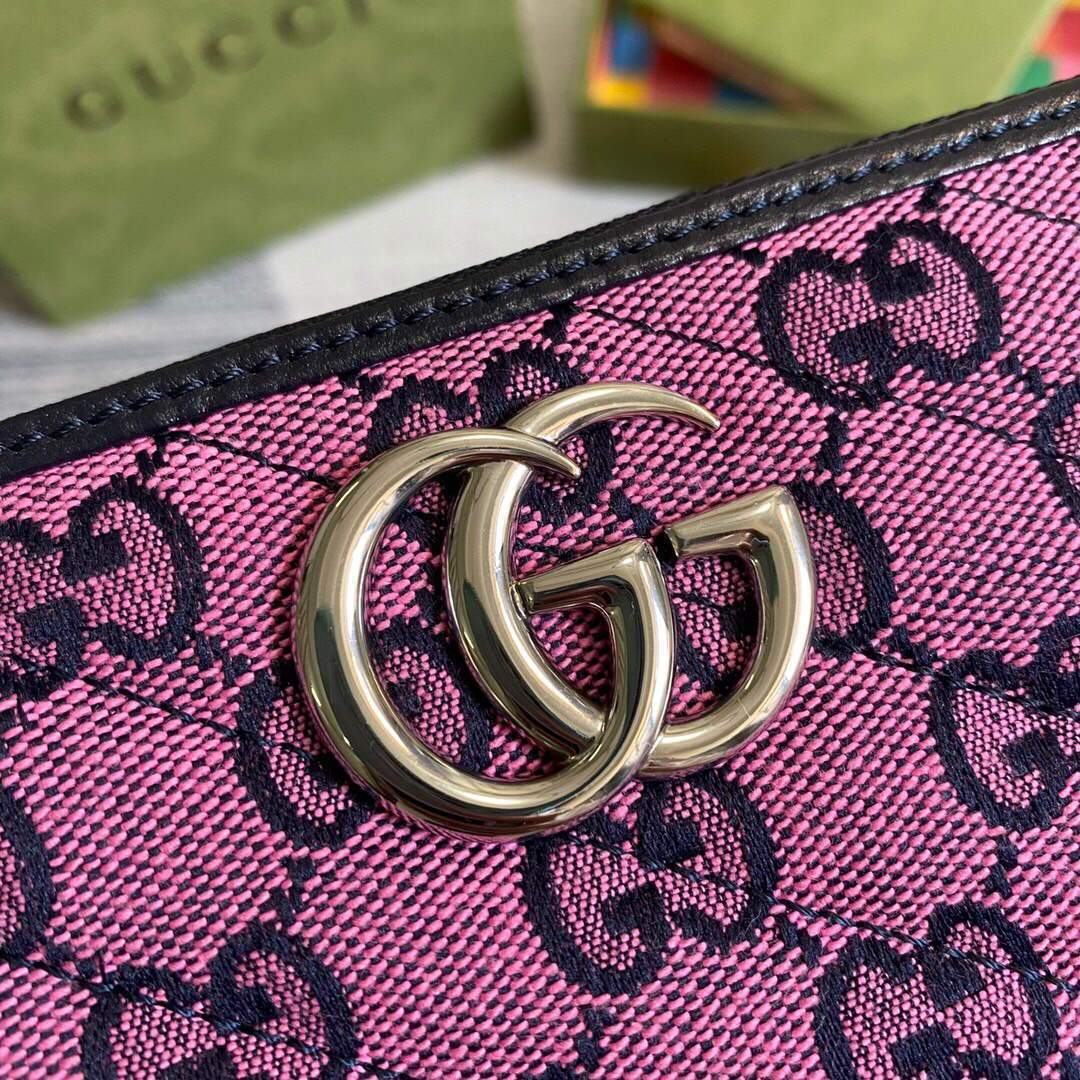 Gucci 443123 GG Marmont Matelass¨¦ Zip Around Wallet Purple - luxibagsmall