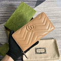 Gucci 443123 GG Marmont Zip Around Wallet Apricot