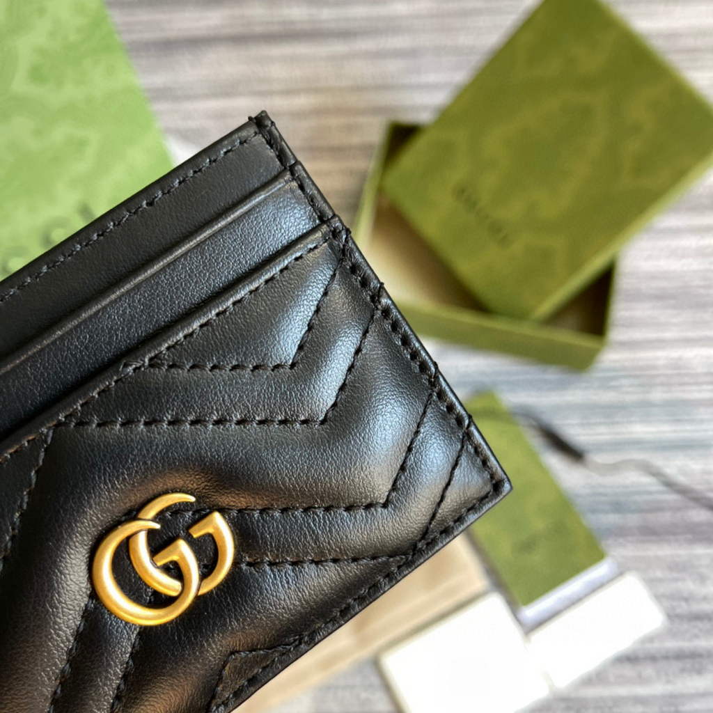 Gucci 443127 GG Marmont Card Case Black