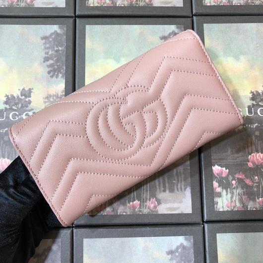 Gucci 443436 GG Marmont Continental Wallet Light Pink - luxibagsmall
