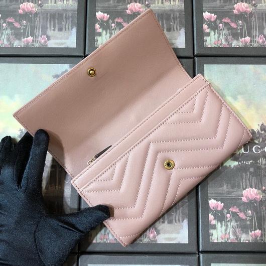 Gucci 443436 GG Marmont Continental Wallet Light Pink - luxibagsmall