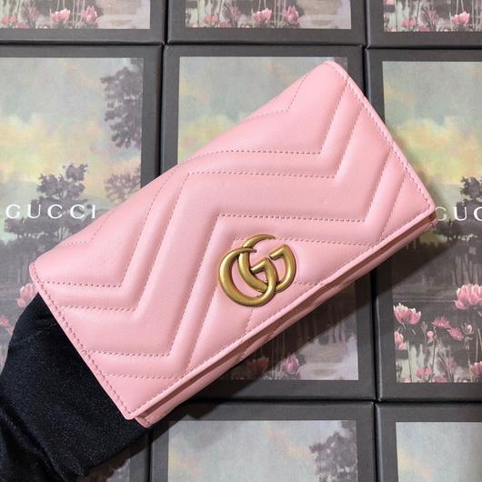 Gucci 443436 GG Marmont Continental Wallet Light Pink - luxibagsmall