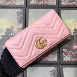 Gucci 443436 GG Marmont Continental Wallet Light Pink - luxibagsmall