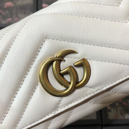 Gucci 443436 GG Marmont Continental Wallet White - luxibagsmall