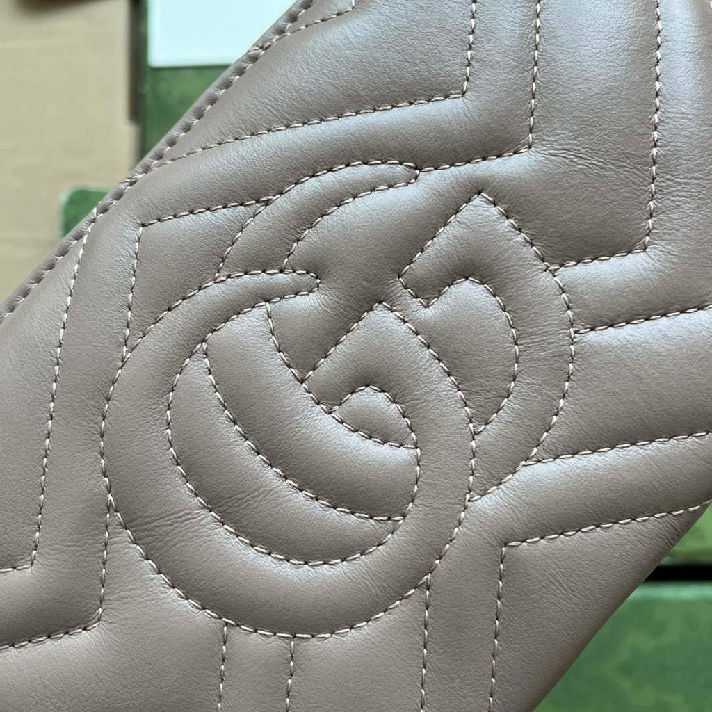 Gucci 443447 GG Marmmont wallet with chain Pink leather