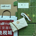 Gucci 443447 GG Marmmont wallet with chain White leather - Default Title - View 1
