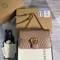 Gucci 443496 GG Marmont Medium Matelass¨¦ Shoulder Bag Light Pink - luxibagsmall
