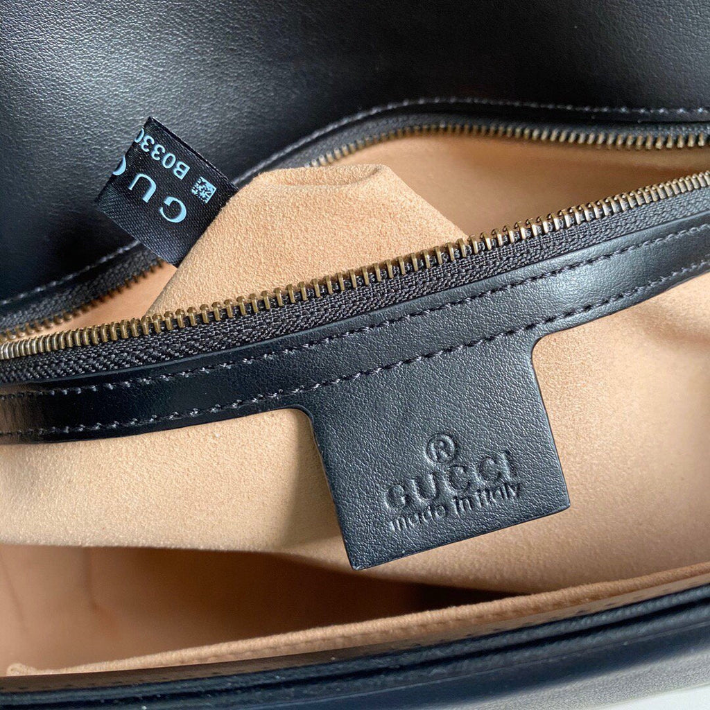 Gucci 443496 GG Marmont Medium Matelass¨¦ Shoulder Bag Black - luxibagsmall