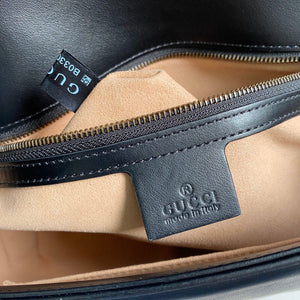 Gucci 443496 GG Marmont Medium Matelass¨¦ Shoulder Bag Black - luxibagsmall