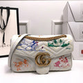 Gucci 443496 GG Marmont Medium Matelass¨¦ Shoulder Bag White and printer - luxibagsmall