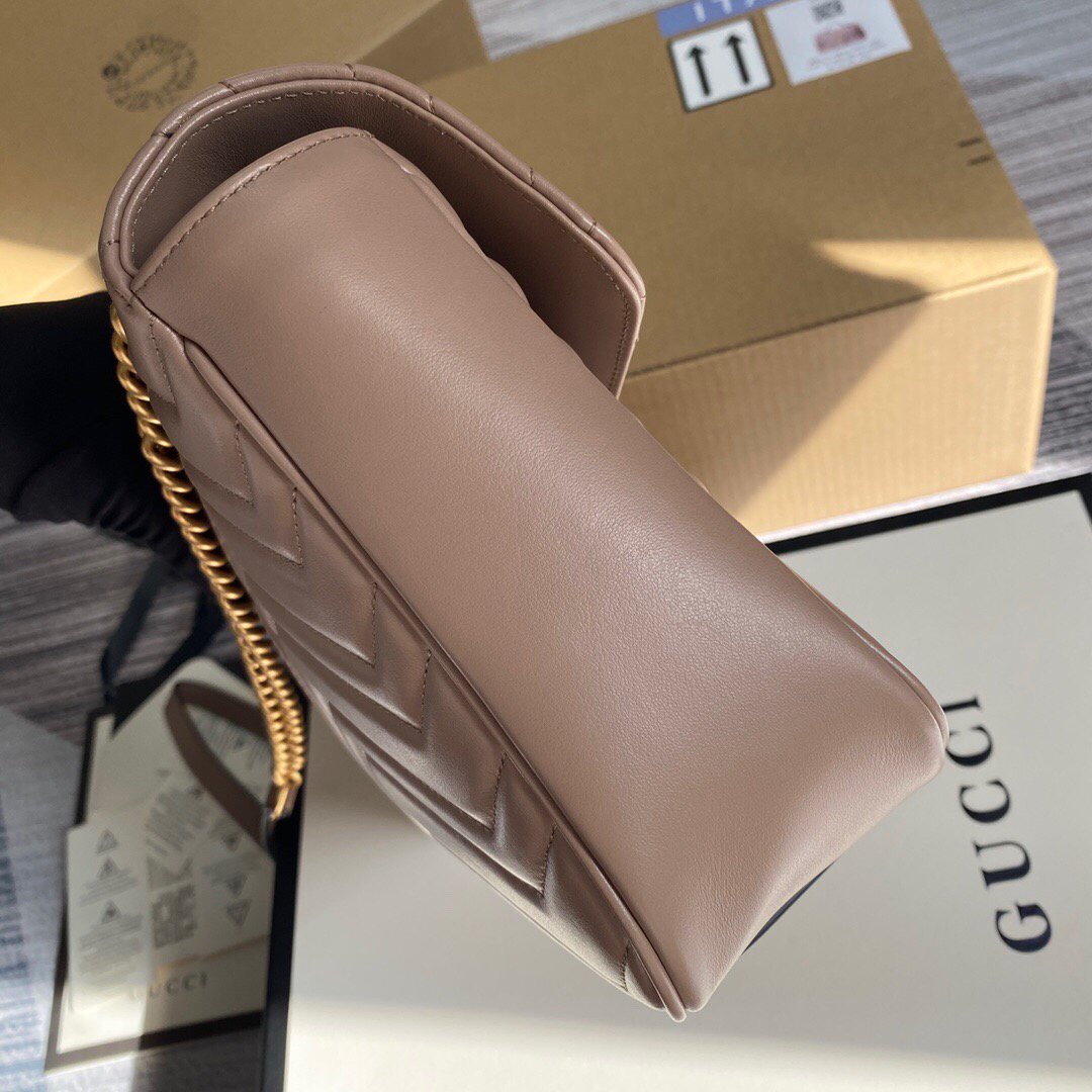 Gucci 443496 GG Marmont Medium Matelass¨¦ Shoulder Bag Light Pink - luxibagsmall