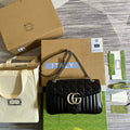 Gucci 443496 GG Marmont medium shoulder bag Black - Default Title - View 1