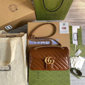 Gucci 443497 GG Marmont Matelass¨¦ shoulder Bag Brown - luxibagsmall