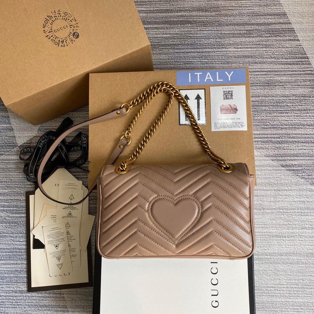 Gucci 443497 GG Marmont Matelass¨¦ shoulder Bag Light Pink - luxibagsmall