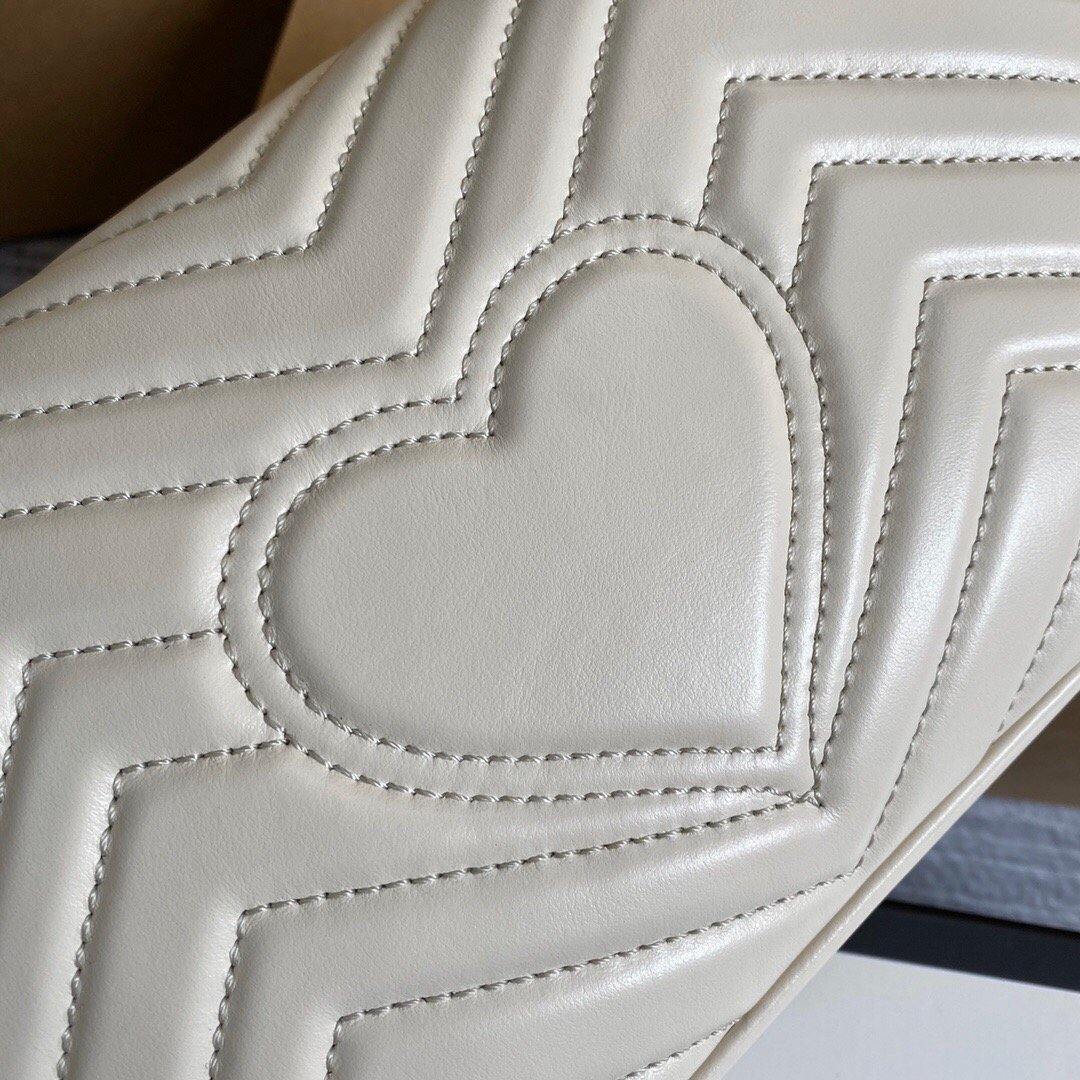 Gucci 443497 GG Marmont Matelass¨¦ Shoulder Bag White - luxibagsmall