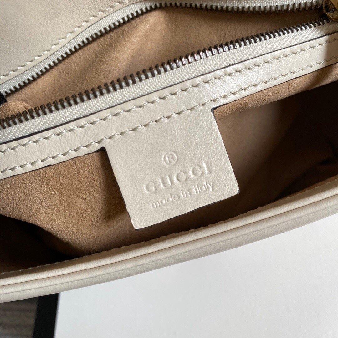 Gucci 443497 GG Marmont Matelass¨¦ Shoulder Bag White - luxibagsmall