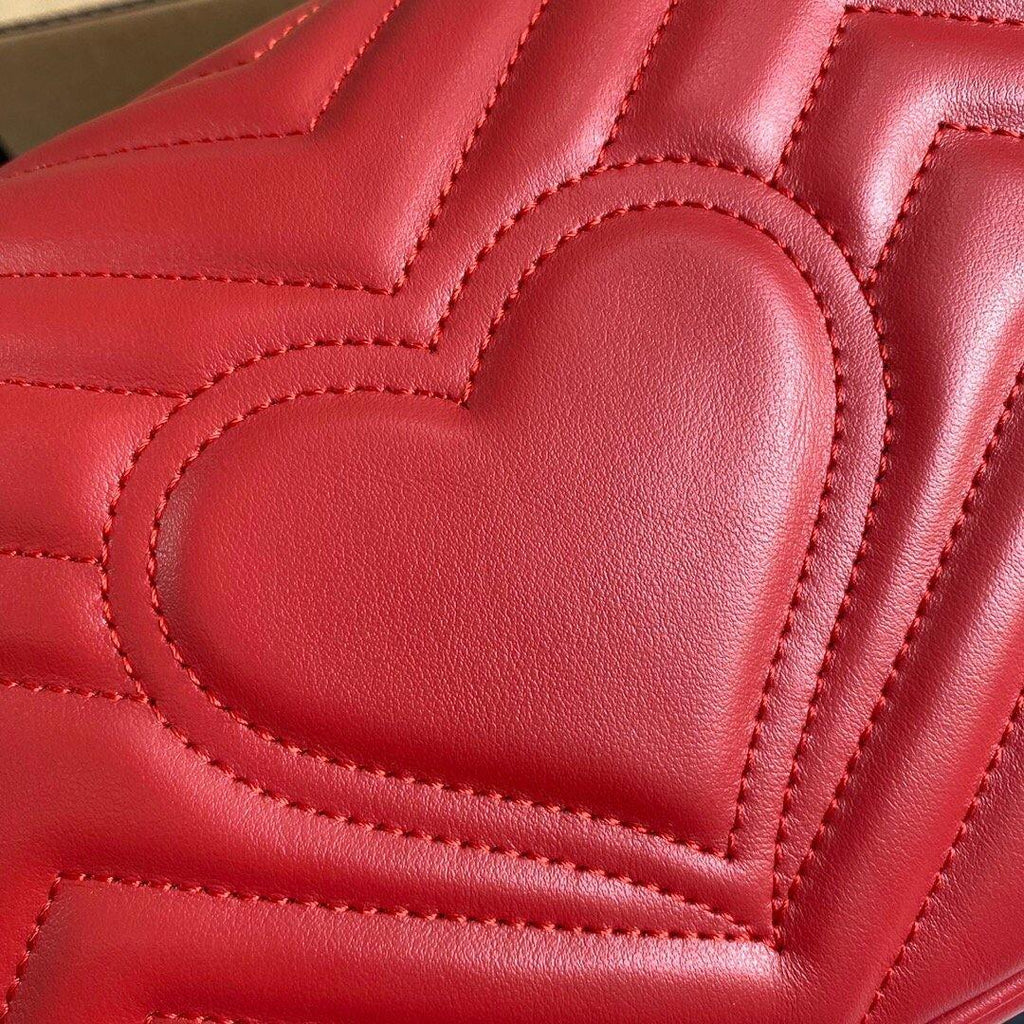 Gucci 443497 GG Marmont Matelass¨¦ Shoulder Bag Red - luxibagsmall