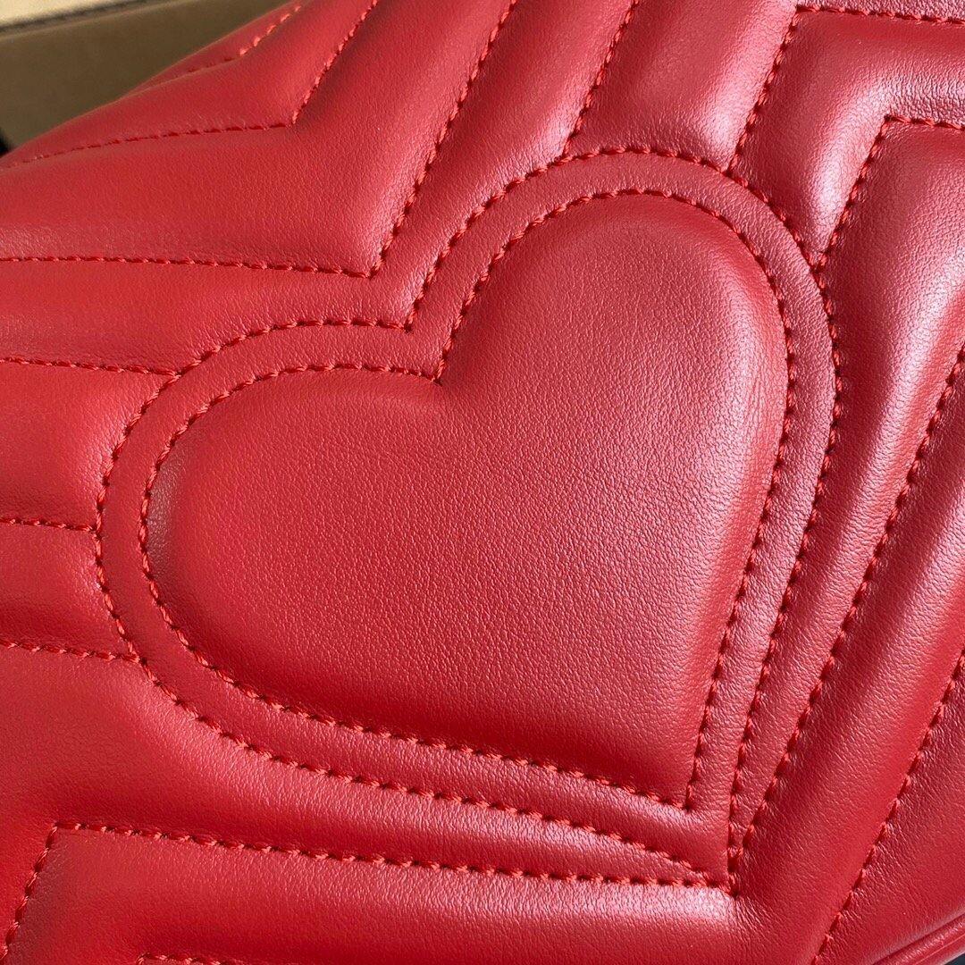 Gucci 443497 GG Marmont Matelass¨¦ Shoulder Bag Red - luxibagsmall
