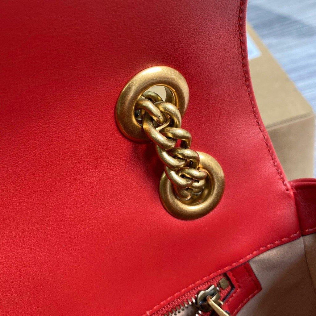 Gucci 443497 GG Marmont Matelass¨¦ Shoulder Bag Red - luxibagsmall