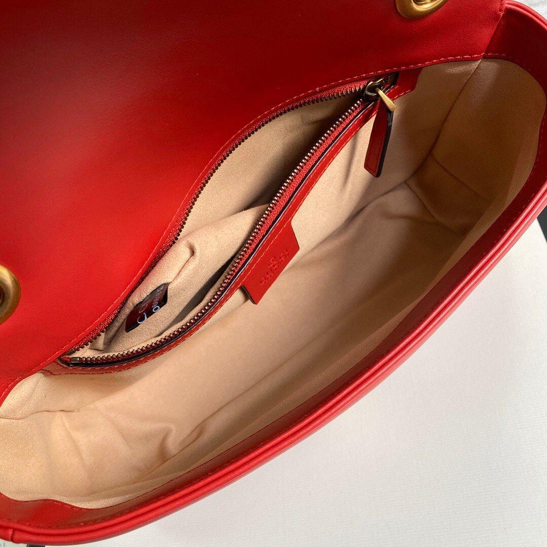 Gucci 443497 GG Marmont Matelass¨¦ Shoulder Bag Red - luxibagsmall