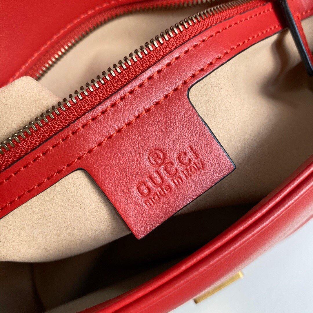 Gucci 443497 GG Marmont Matelass¨¦ Shoulder Bag Red - luxibagsmall