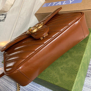 Gucci 443497 GG Marmont Matelass¨¦ shoulder Bag Brown - luxibagsmall