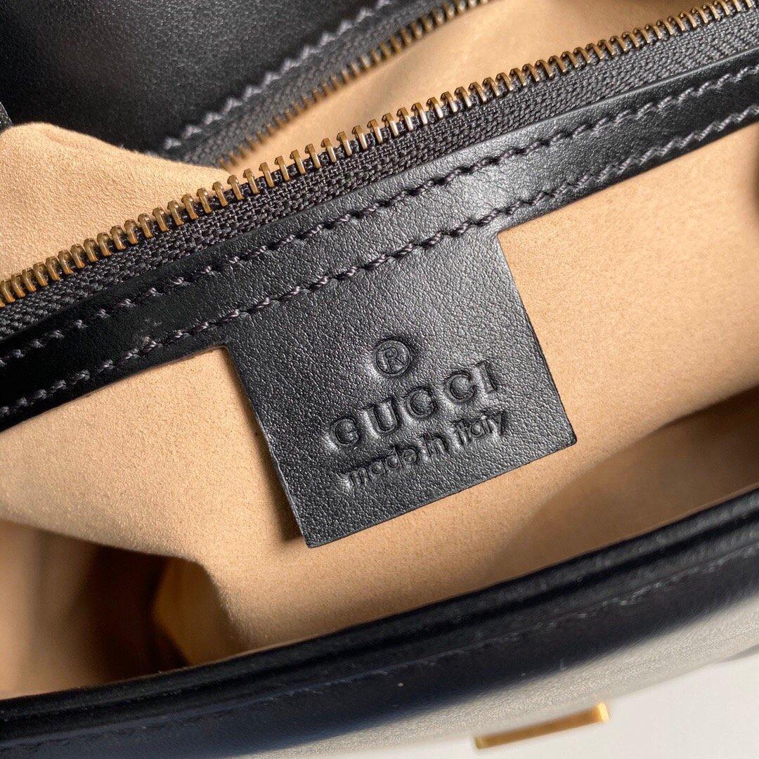 Gucci 443497 GG Marmont Matelass¨¦ Shoulder Bag Black - luxibagsmall